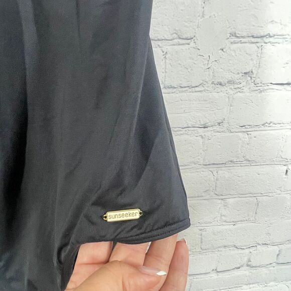 Sunseeker Y2K One Piece Swimming Suit Size 10 Embroidered Minimalist Preppy - Picture 5 of 16